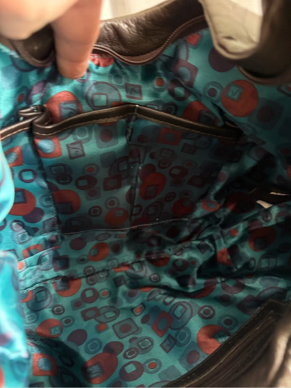 Stone Mountain Camden Dark Brown Leather Hobo All Over Print